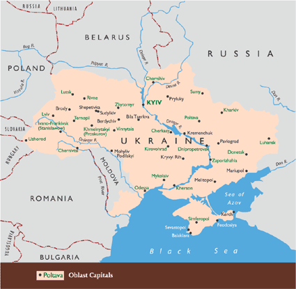 Current Borders of Ukraine